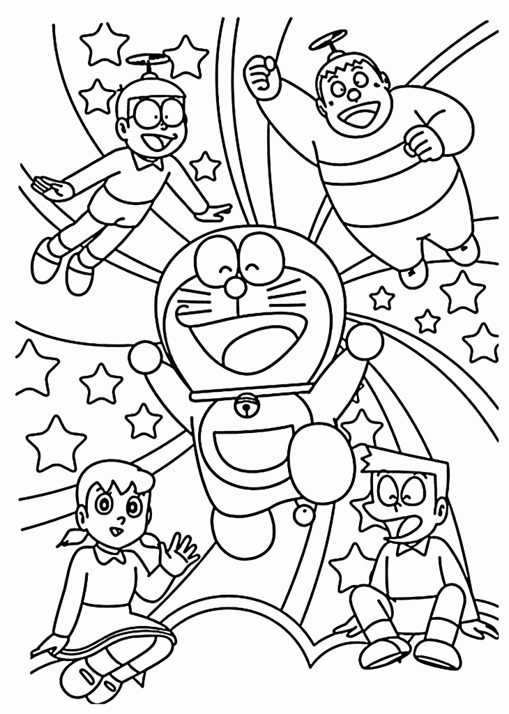 Gambar Mewarnai Doraemon Dan Kawan Kawan - KibrisPDR