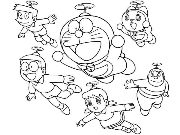 Detail Gambar Mewarnai Doraemon Dan Kawan Kawan Nomer 11
