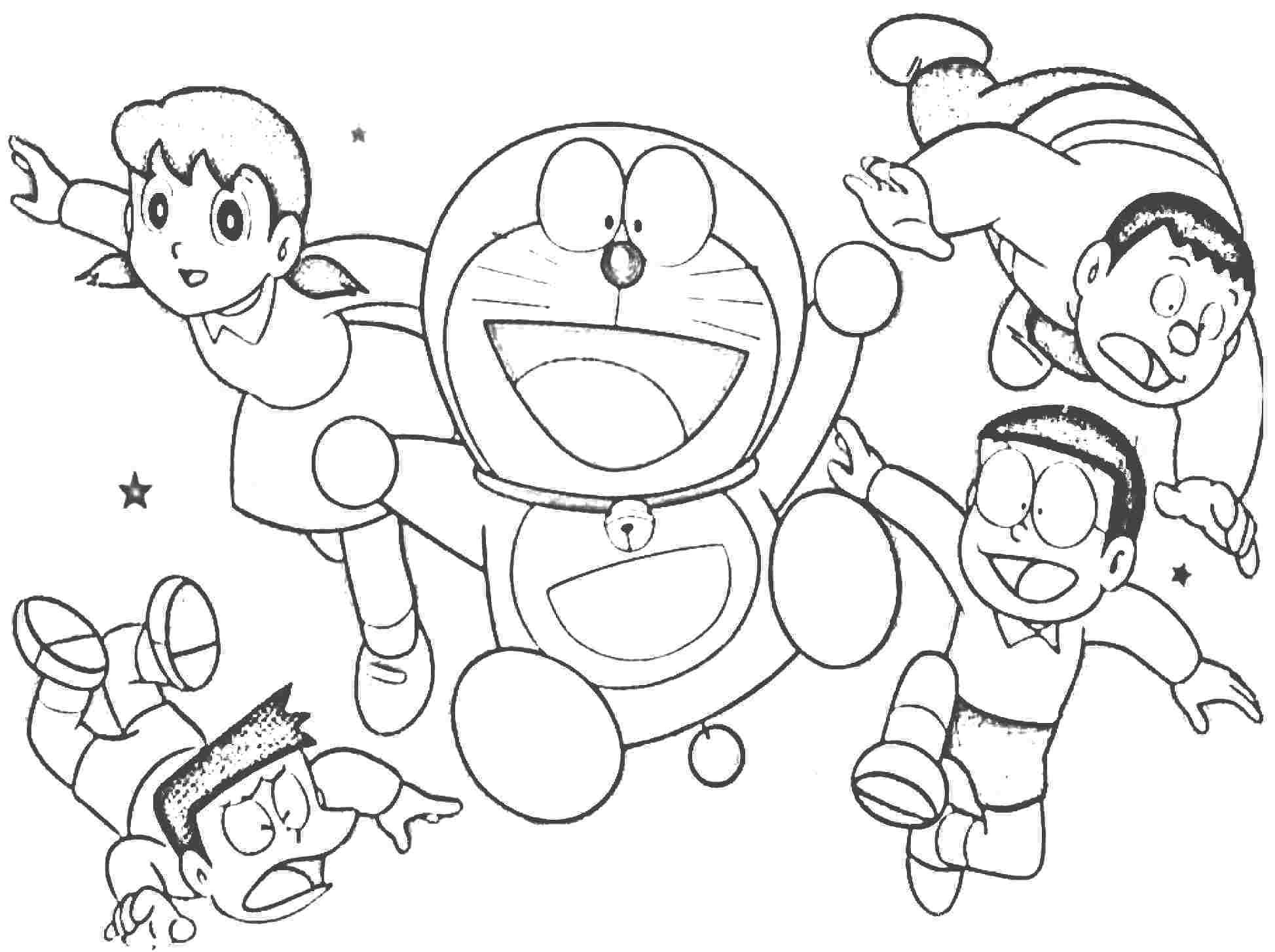 Detail Gambar Mewarnai Doraemon Dan Kawan Kawan Nomer 8