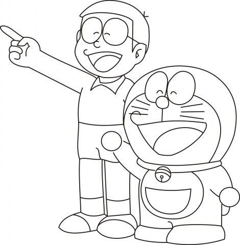 Detail Gambar Mewarnai Doraemon Dan Nobita Nomer 5