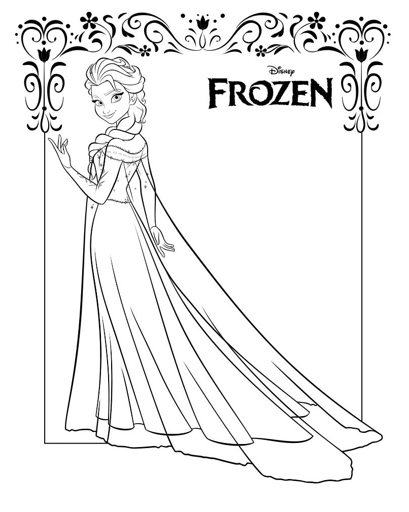 Detail Gambar Mewarnai Frozen Elsa Nomer 2