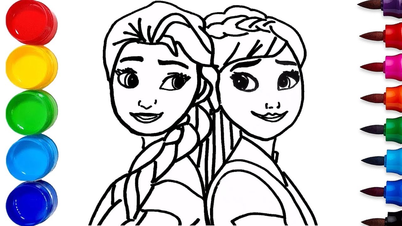 Detail Gambar Mewarnai Frozen Elsa Dan Anna Nomer 10