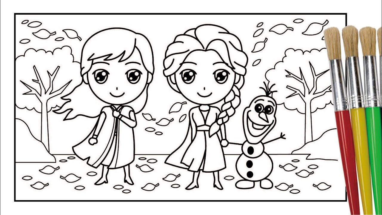 Detail Gambar Mewarnai Frozen Elsa Dan Anna Nomer 11