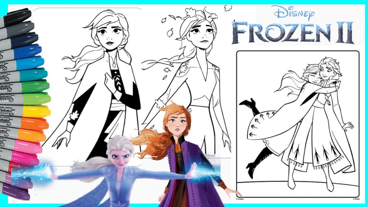 Detail Gambar Mewarnai Frozen Elsa Dan Anna Nomer 17