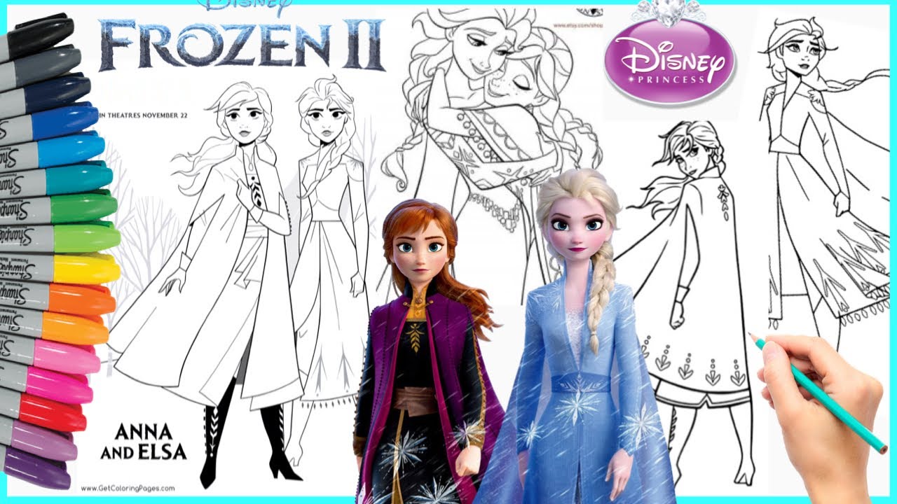 Detail Gambar Mewarnai Frozen Elsa Dan Anna Nomer 23