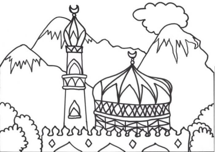 Detail Gambar Mewarnai Gambar Mewarnai Pemandangan Masjid Nomer 30