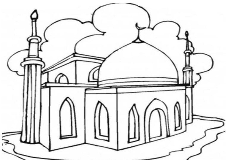 Download Gambar Mewarnai Gambar Mewarnai Pemandangan Masjid Nomer 53