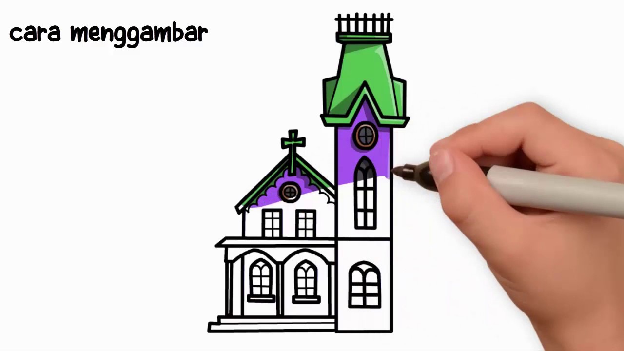 Detail Gambar Mewarnai Gereja Nomer 21