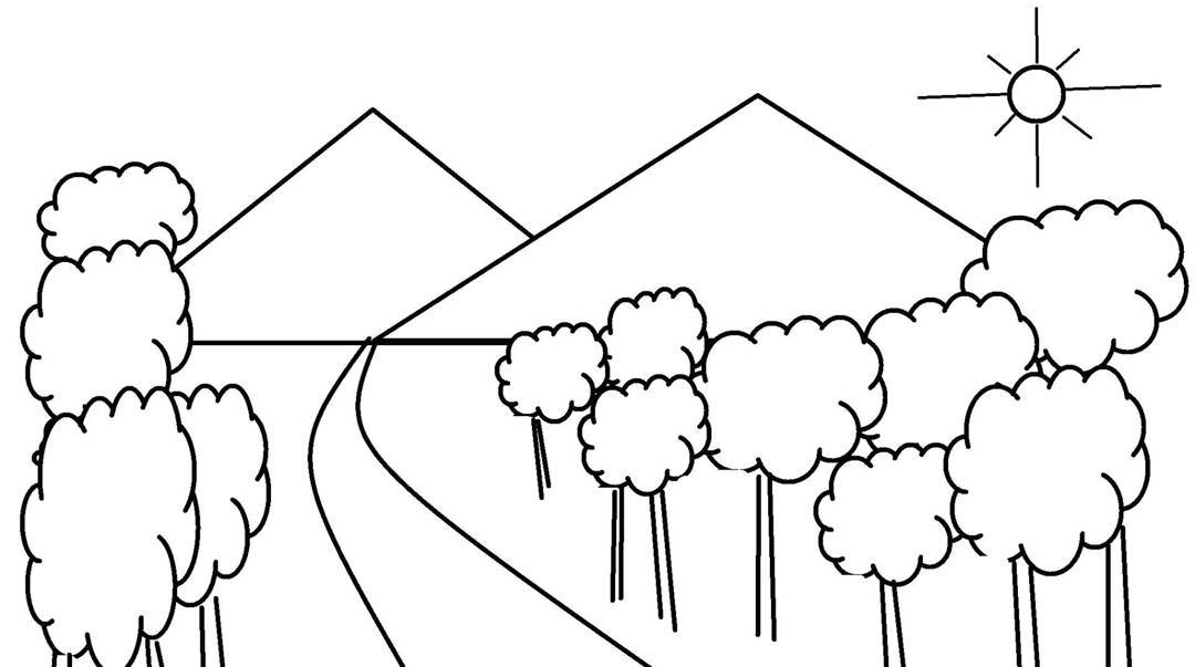 Detail Gambar Mewarnai Gunung Nomer 23