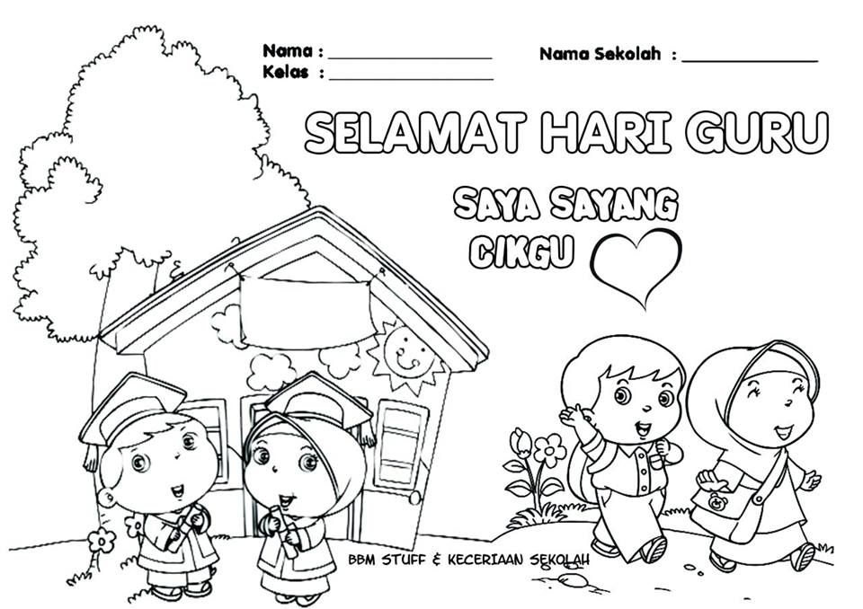 Gambar mewarnai hari guru 54 koleksi gambar