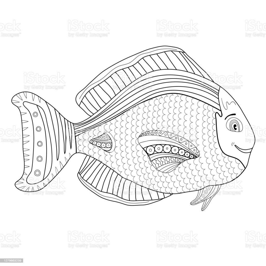 Detail Gambar Mewarnai Hewan Ikan Nomer 43