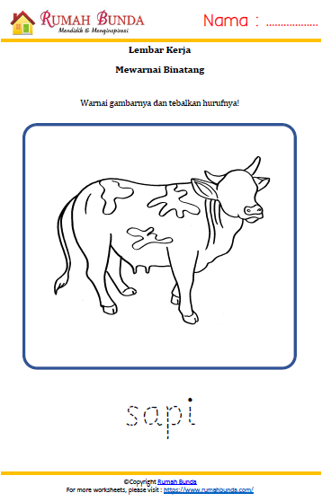 Detail Gambar Mewarnai Hewan Sapi Nomer 33