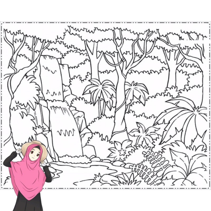 Detail Gambar Mewarnai Hutan Nomer 7