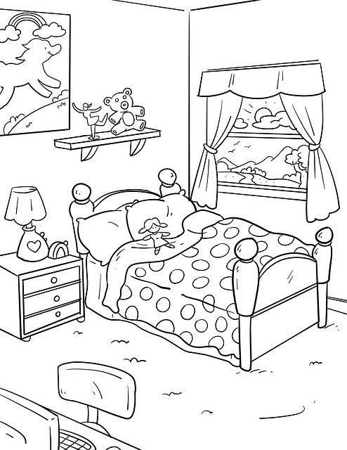 Detail Gambar Mewarnai Kamar Tidur Nomer 21