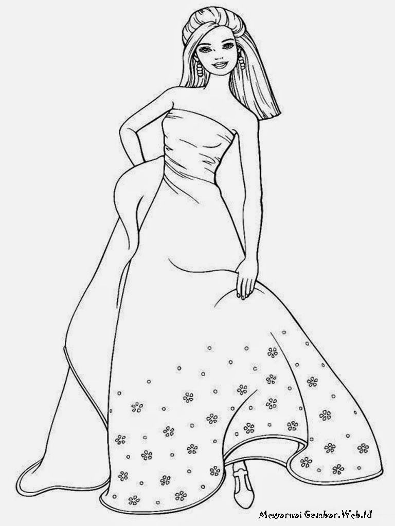 Gambar Mewarnai Kartun Barbie - KibrisPDR