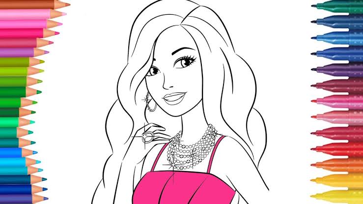 Detail Gambar Mewarnai Kartun Barbie Nomer 11