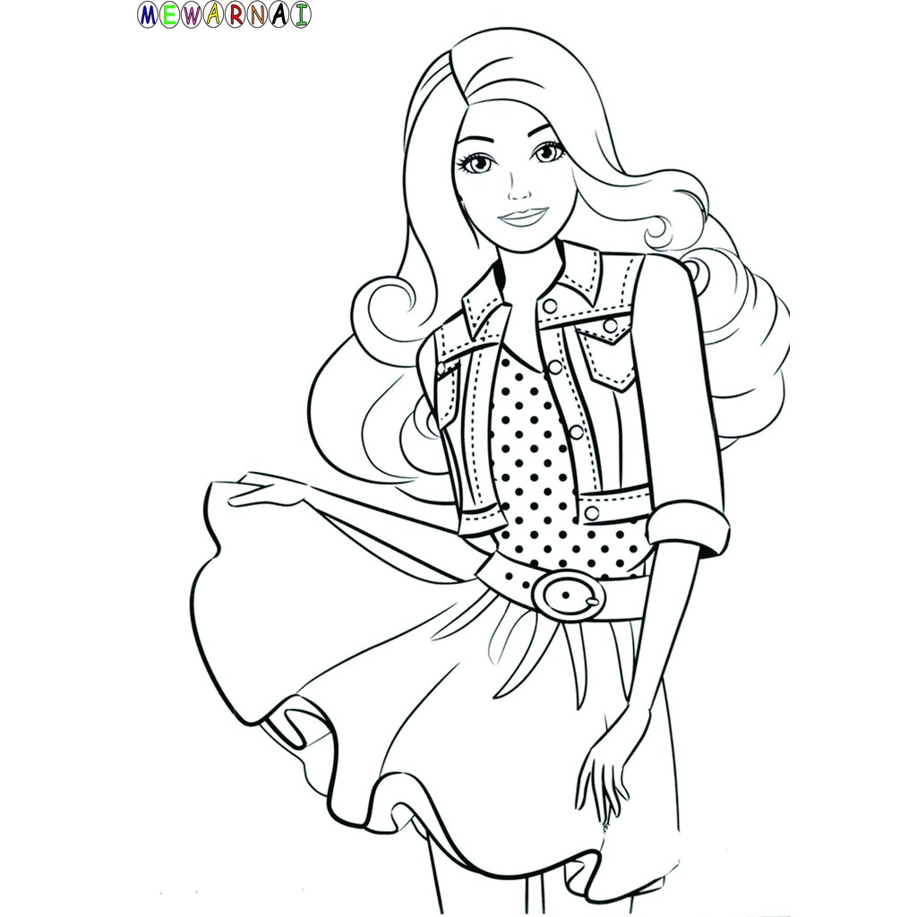 Detail Gambar Mewarnai Kartun Barbie Nomer 20