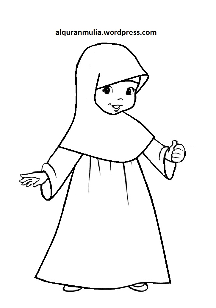 Detail Gambar Mewarnai Kartun Muslimah Nomer 19