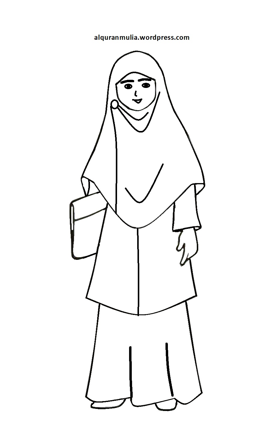 Detail Gambar Mewarnai Kartun Muslimah Nomer 25