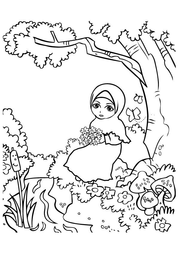 Detail Gambar Mewarnai Kartun Muslimah Nomer 36