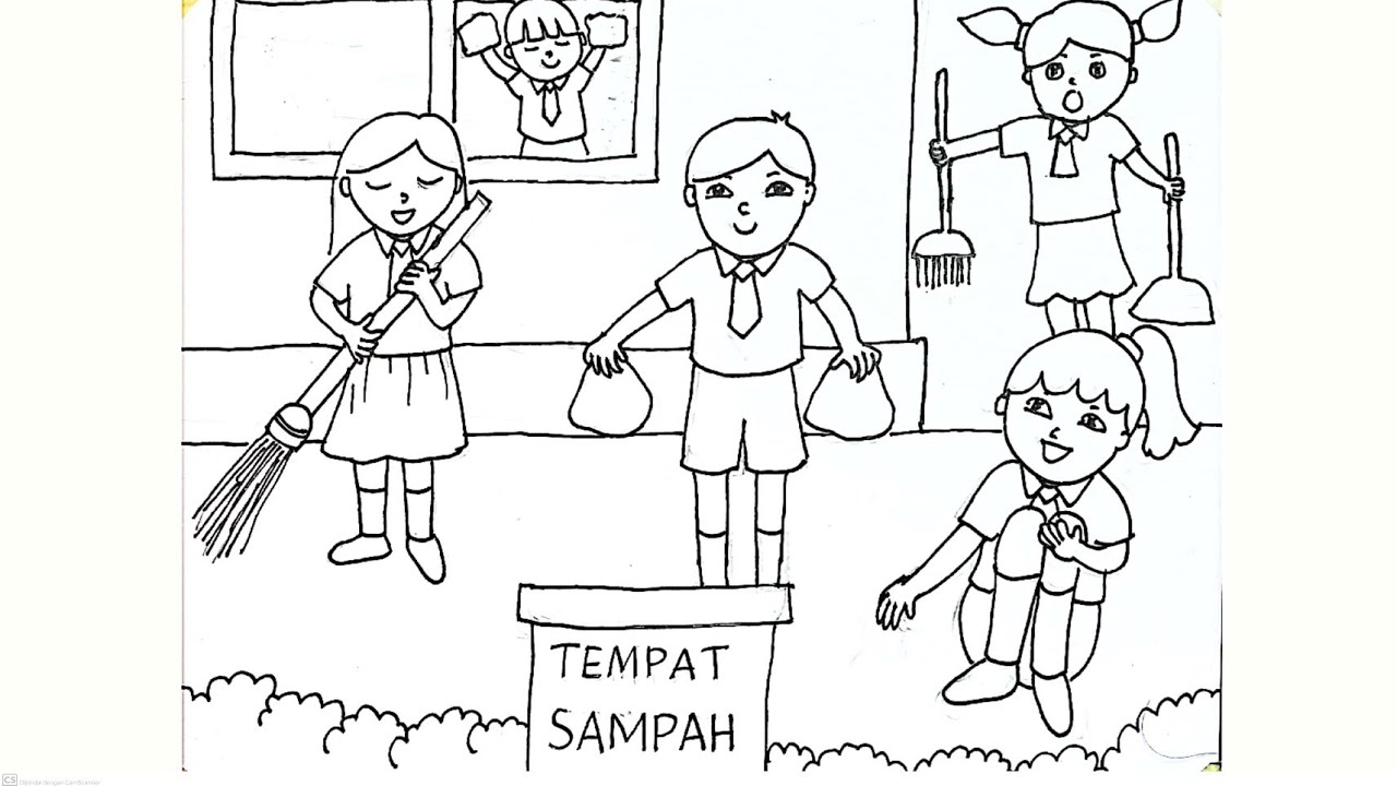 Detail Gambar Mewarnai Kerja Bakti Di Sekolah Nomer 4