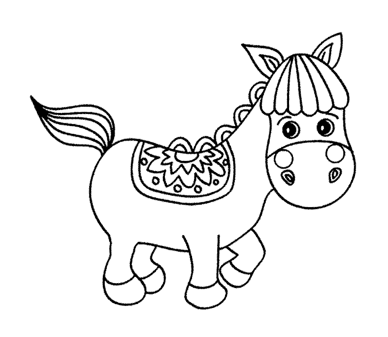 Detail Gambar Mewarnai Kuda Kartun Nomer 12