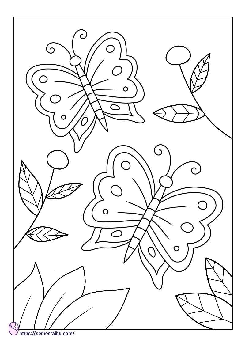 Detail Gambar Mewarnai Kupu Kupu Bunga Nomer 25
