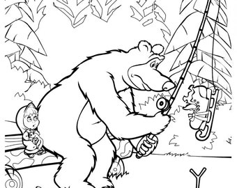 Detail Gambar Mewarnai Marsha Eand The Bear Nomer 49