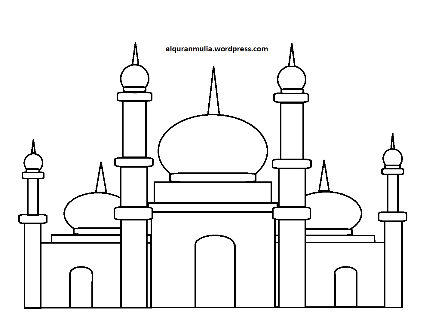 Detail Gambar Mewarnai Masjid Nomer 35