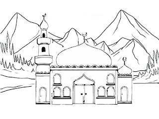 Detail Gambar Mewarnai Masjid Dan Pemandangan Nomer 15