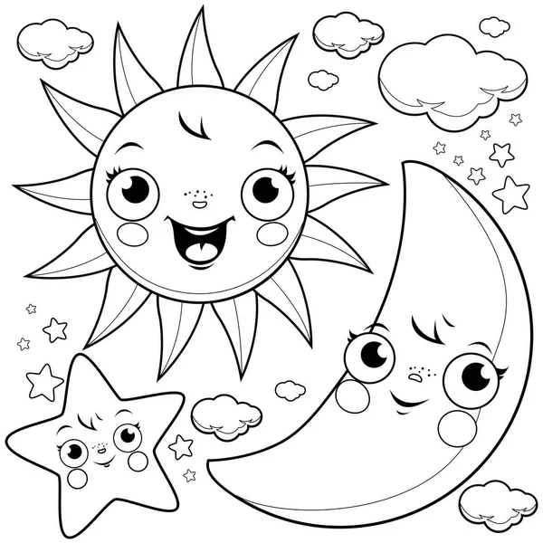 Detail Gambar Mewarnai Matahari Bulan Dan Bintang Nomer 45