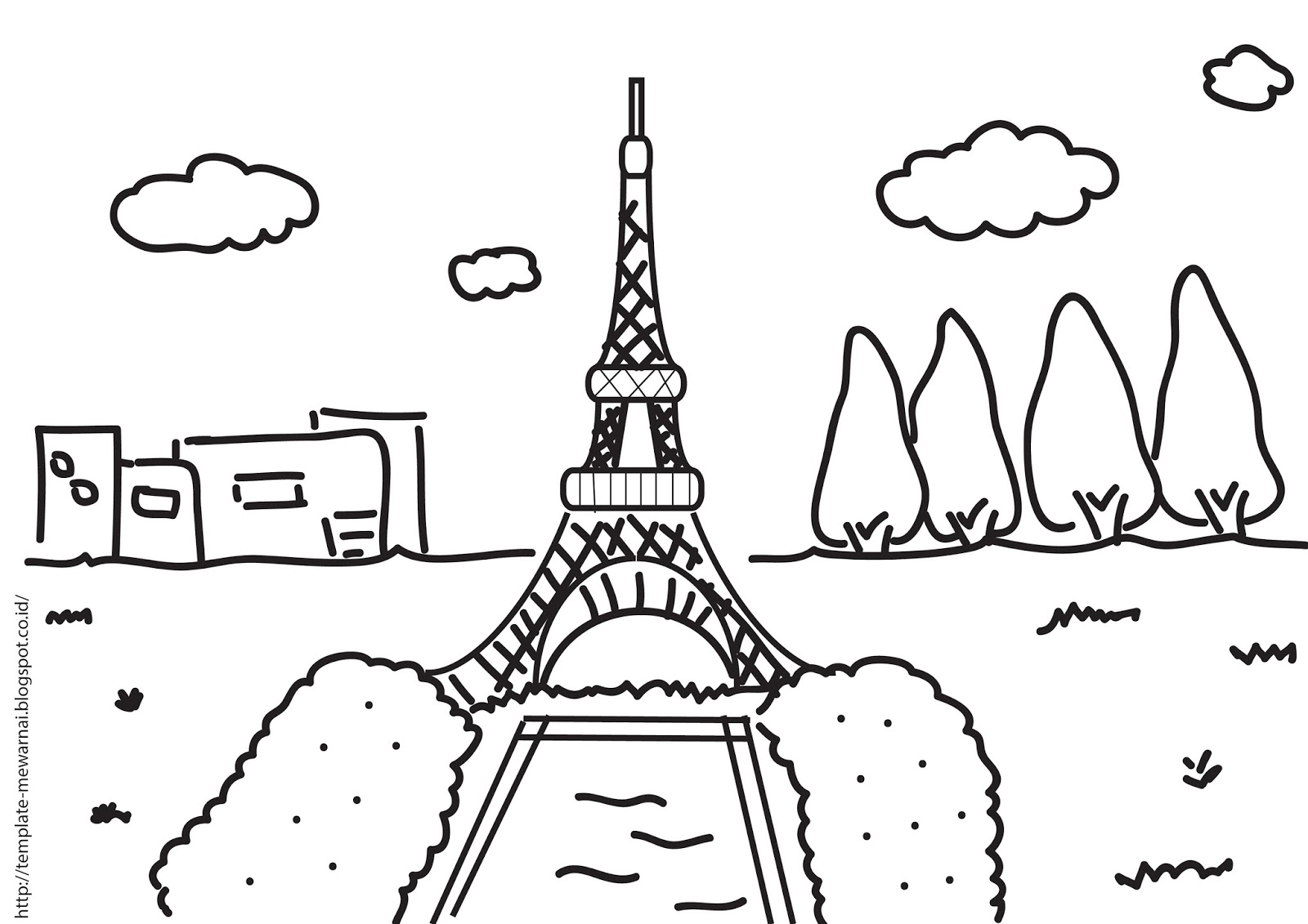 Gambar Mewarnai Menara Eiffel - KibrisPDR