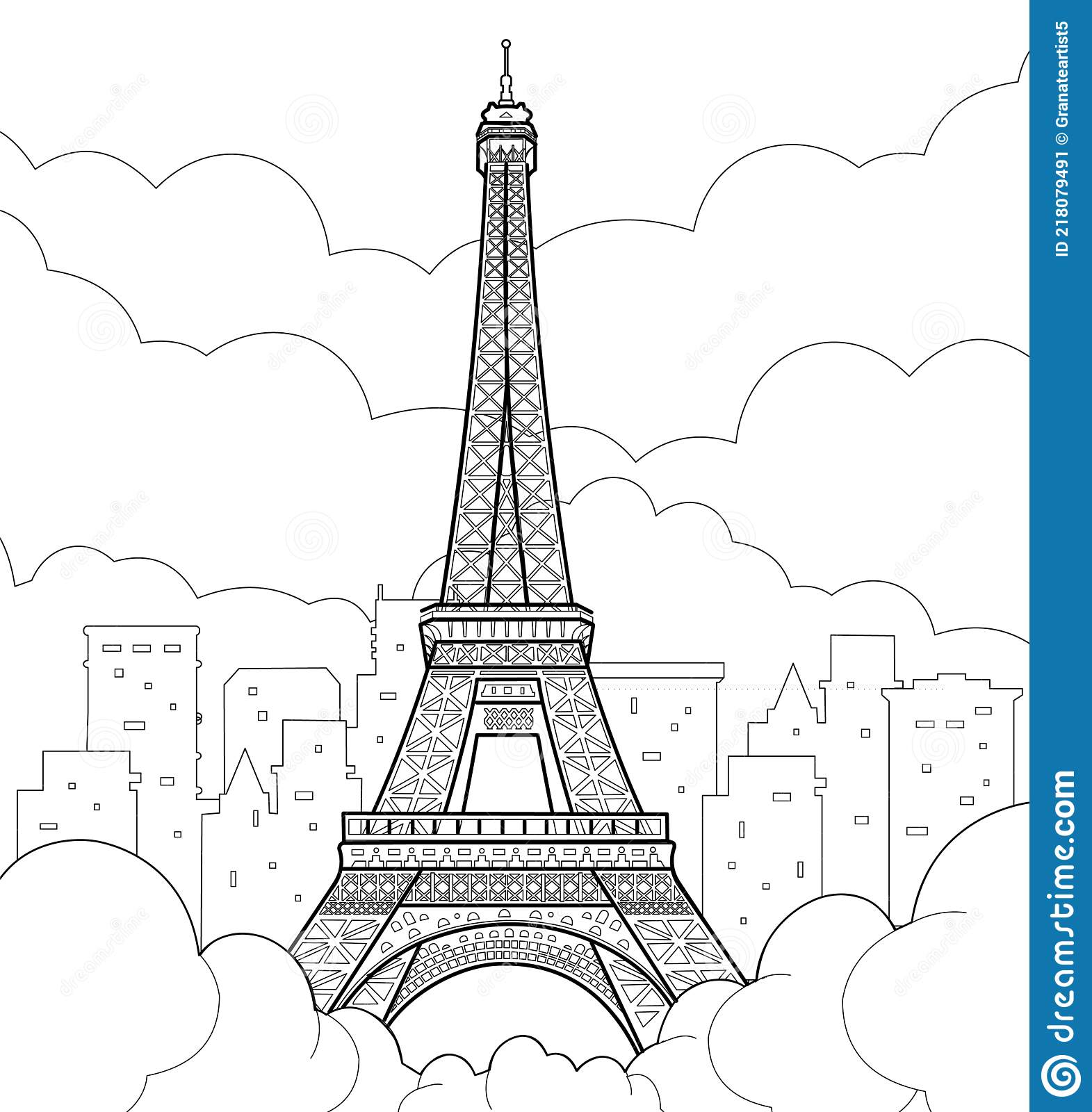 Detail Gambar Mewarnai Menara Eiffel Nomer 19