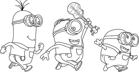 Detail Gambar Mewarnai Minions Nomer 4