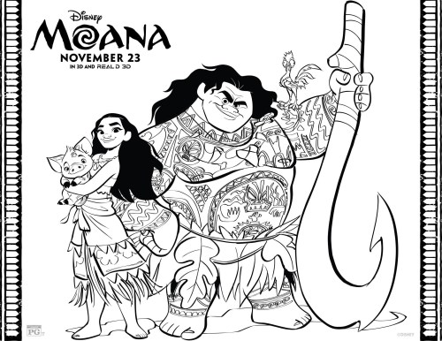 Detail Gambar Mewarnai Moana Nomer 15