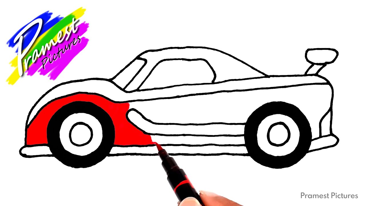 Detail Gambar Mewarnai Mobil Balap Nomer 6