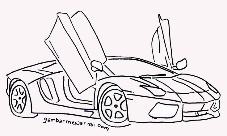 Detail Gambar Mewarnai Mobil Balap Nomer 7