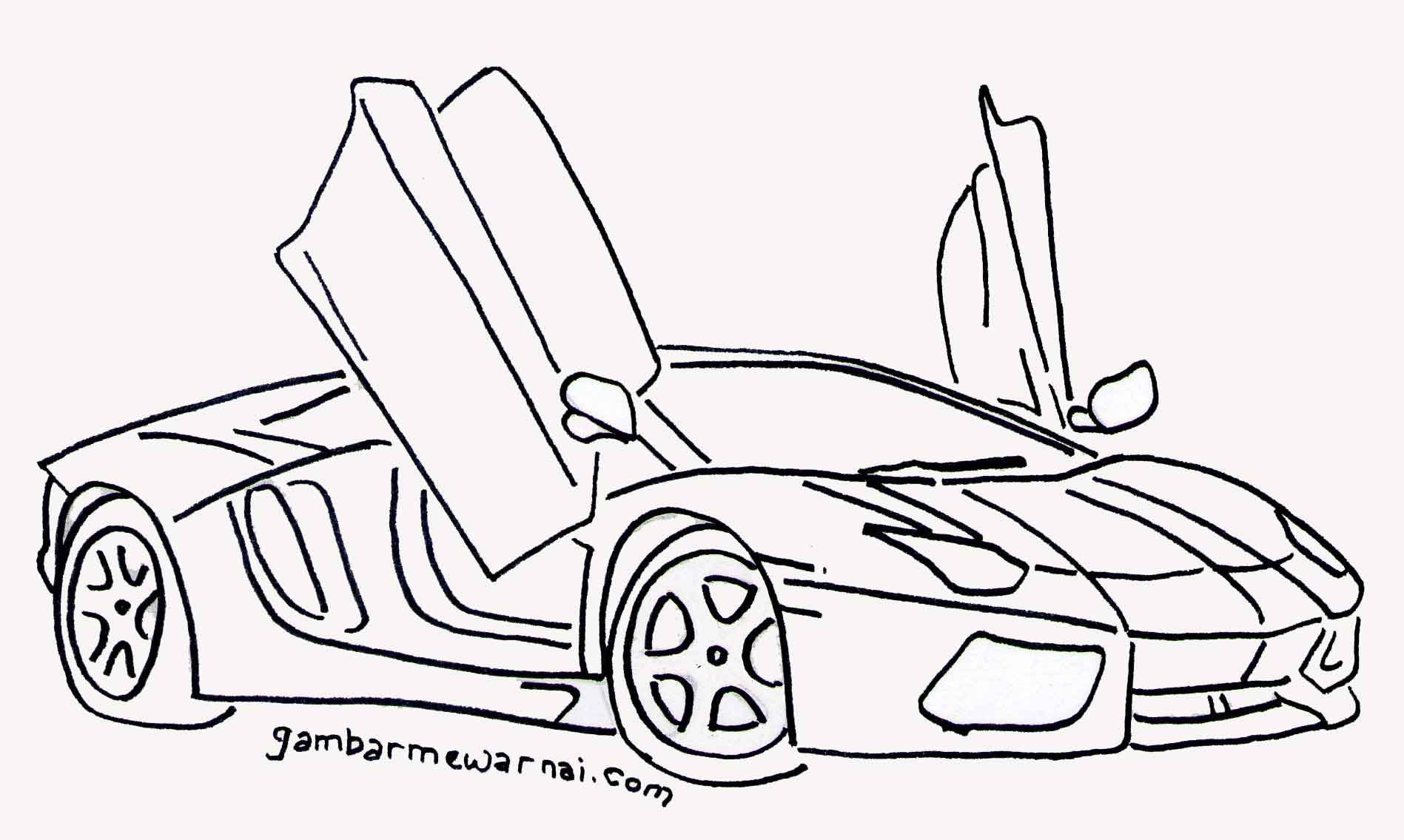Detail Gambar Mewarnai Mobil Lamborghini Nomer 11
