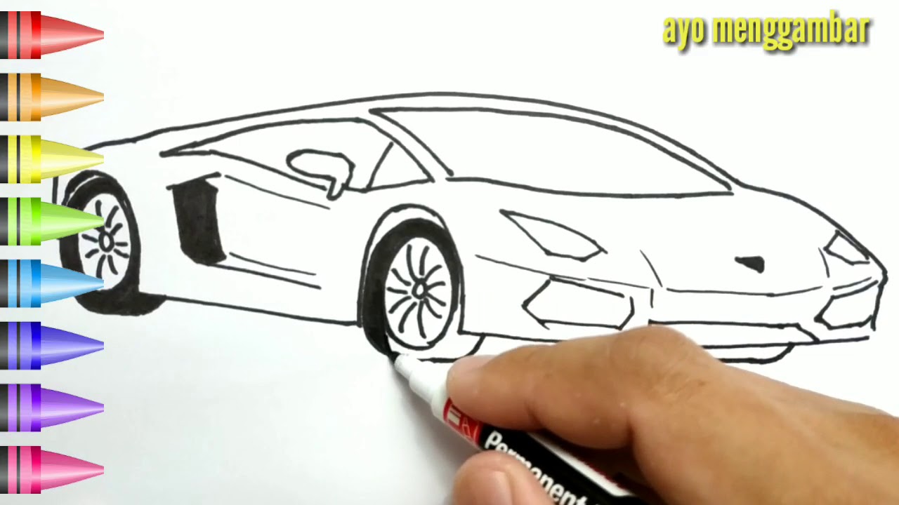 Detail Gambar Mewarnai Mobil Lamborghini Nomer 30