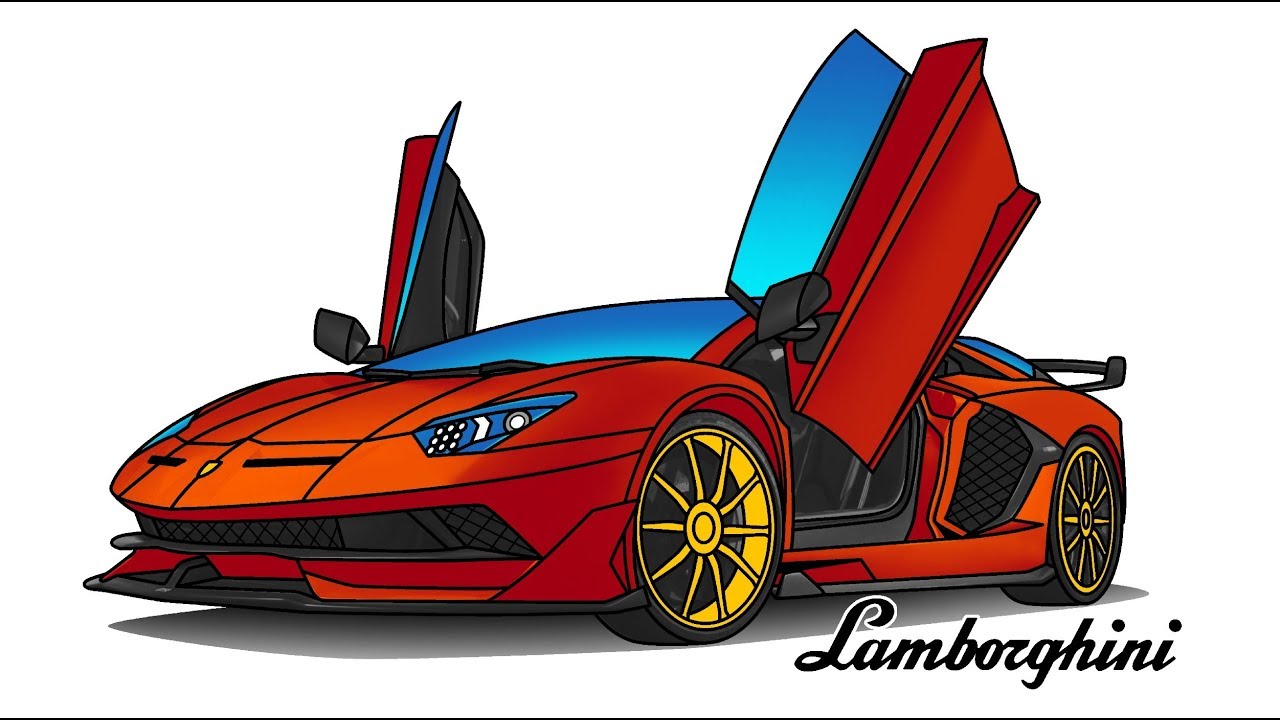 Detail Gambar Mewarnai Mobil Lamborghini Nomer 10