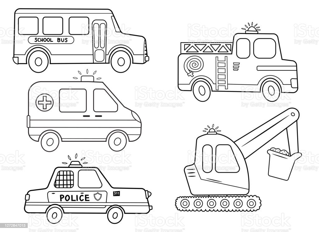 Detail Gambar Mewarnai Mobil Pemadam Nomer 39