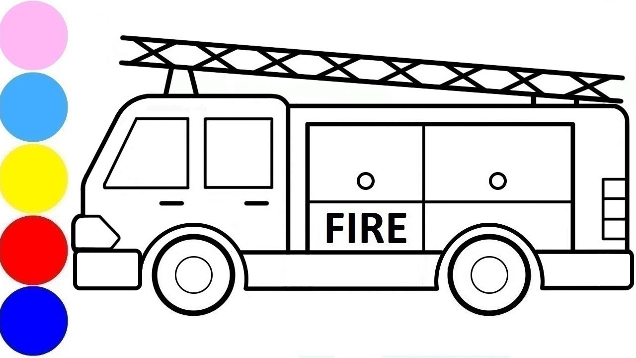 Detail Gambar Mewarnai Mobil Pemadam Kebakaran Nomer 8