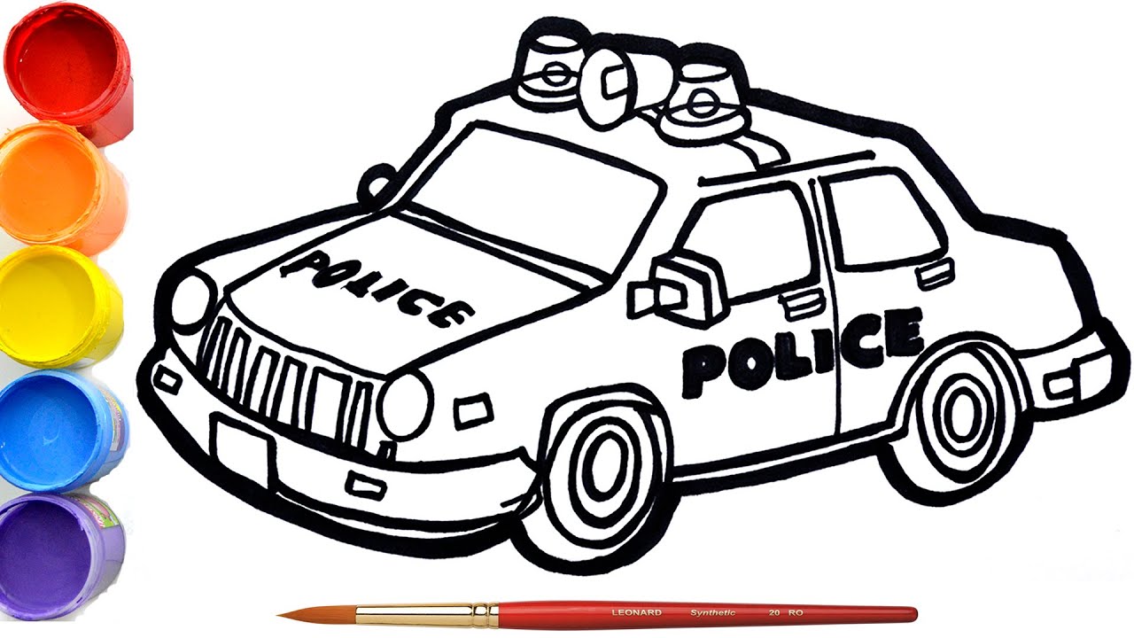 Detail Gambar Mewarnai Mobil Polisi Nomer 2