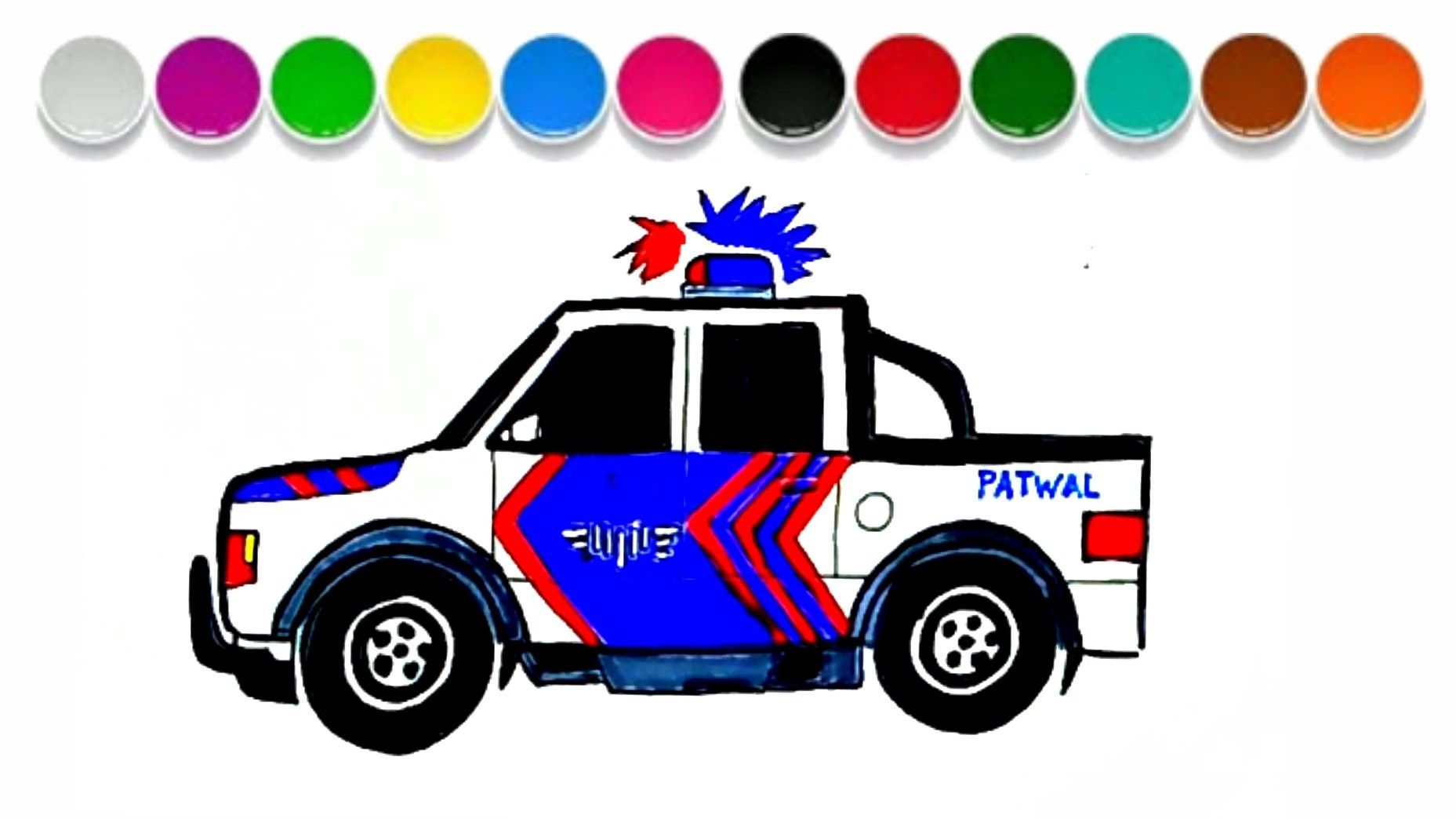 Detail Gambar Mewarnai Mobil Polisi Nomer 4