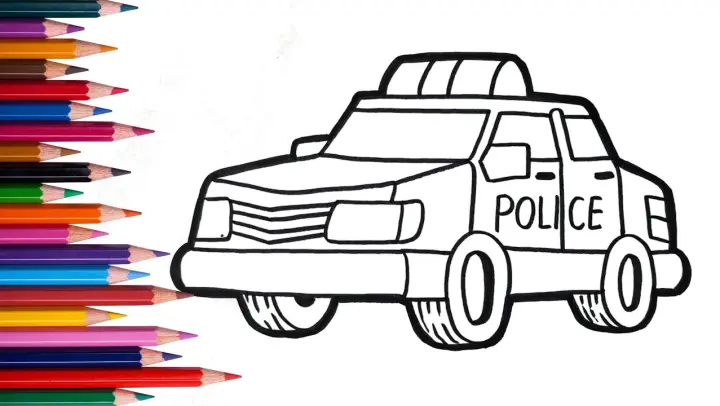 Detail Gambar Mewarnai Mobil Polisi Nomer 50