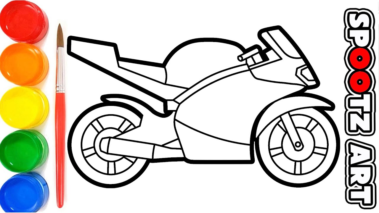 Detail Gambar Mewarnai Motor Balap Nomer 6