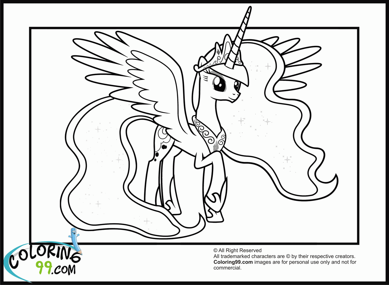 Detail Gambar Mewarnai My Little Pony Princess Celestia Nomer 24