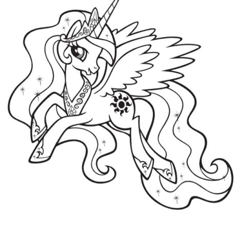 Detail Gambar Mewarnai My Little Pony Princess Celestia Nomer 6