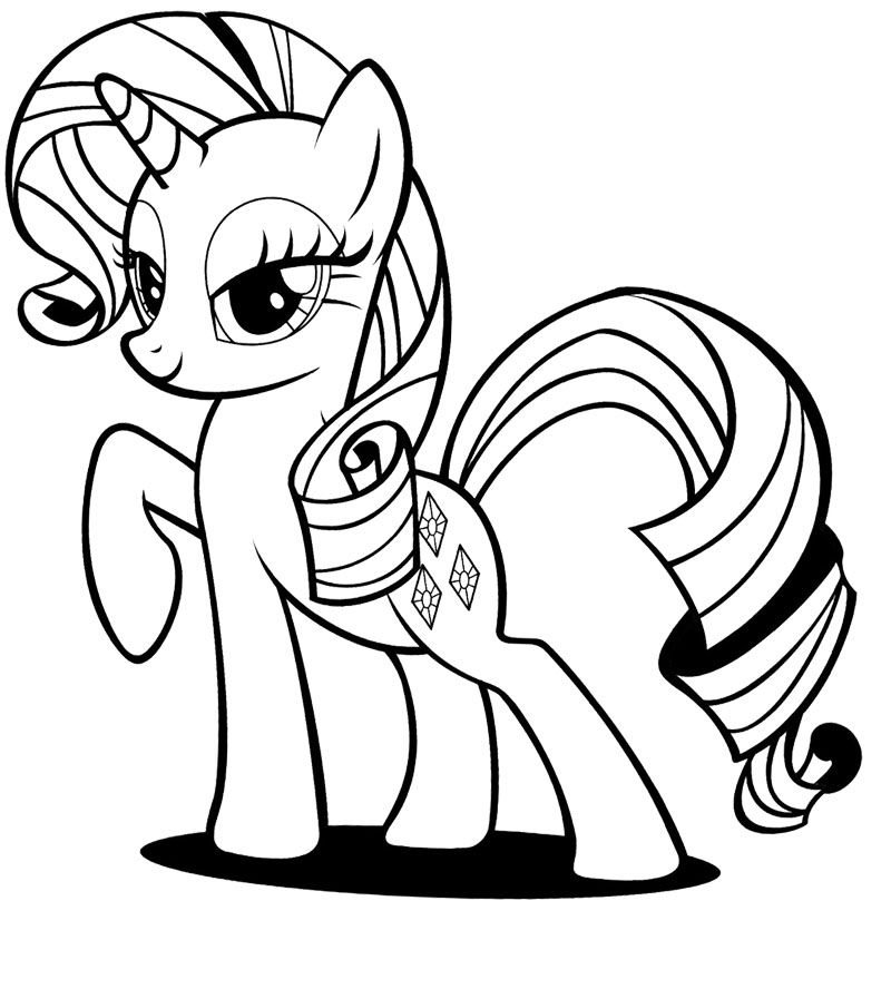 Gambar Mewarnai My Little Pony Rarity - KibrisPDR