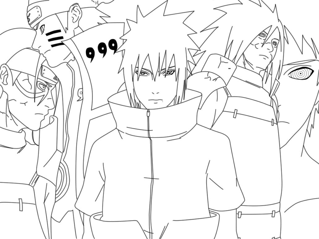 Detail Gambar Mewarnai Naruto Dan Sasuke Nomer 6